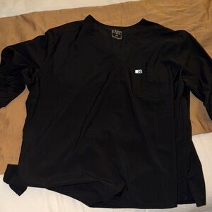 Black V-Neck Scrub Top